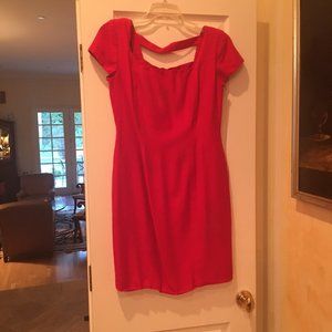 Red Gillian dress 100% silk